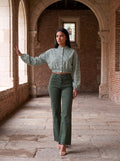 Conjunto camisa vichy y pantalón verde