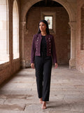 Chaqueta militar ciruela