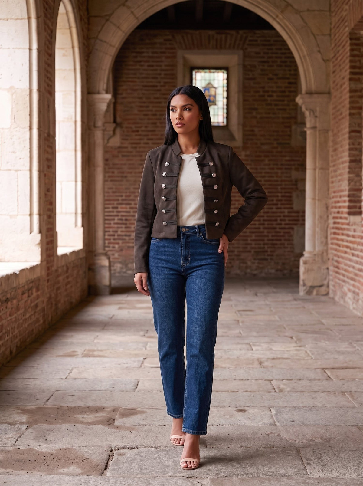 Chaqueta militar chocolate