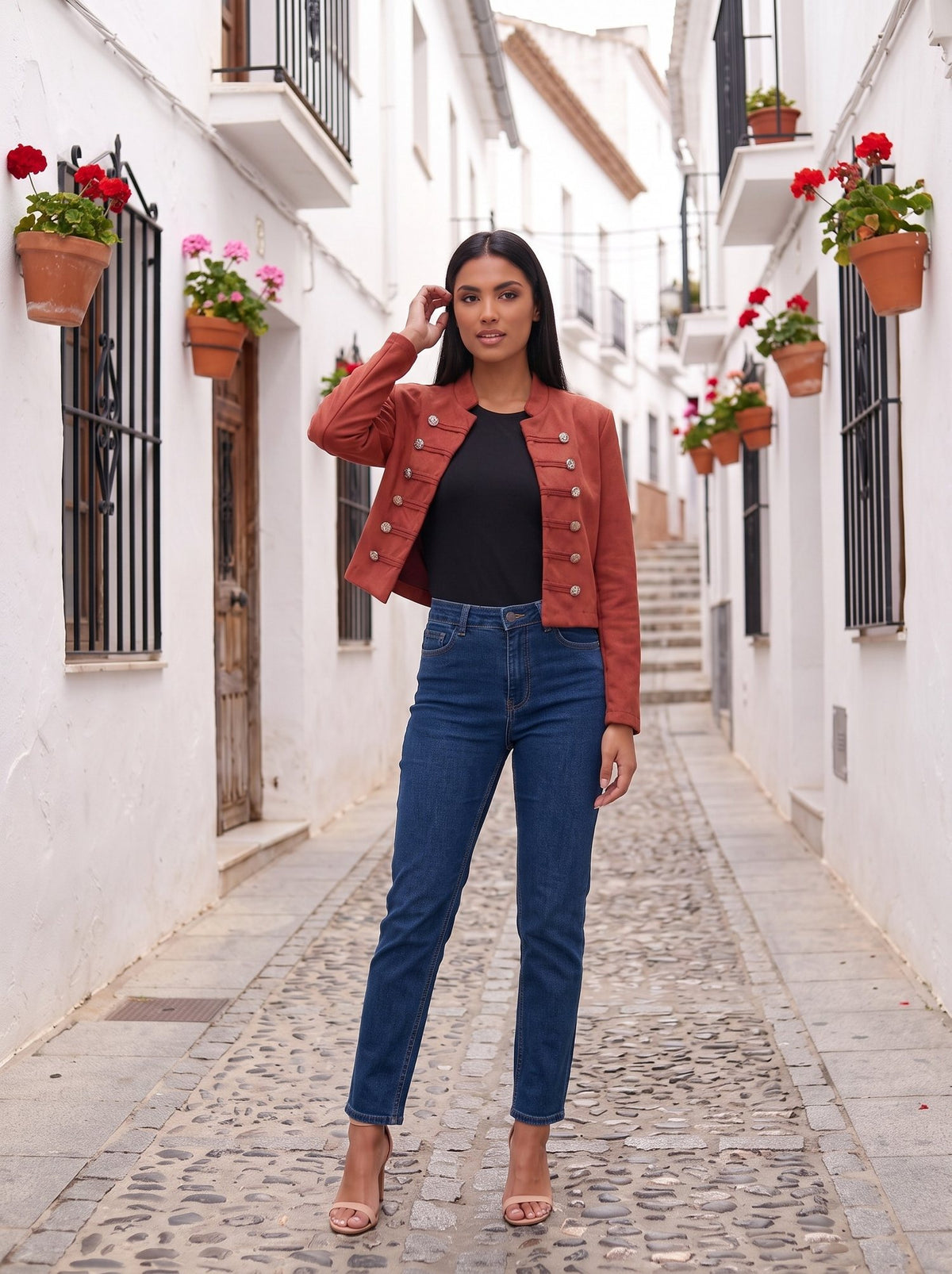 Chaqueta militar teja