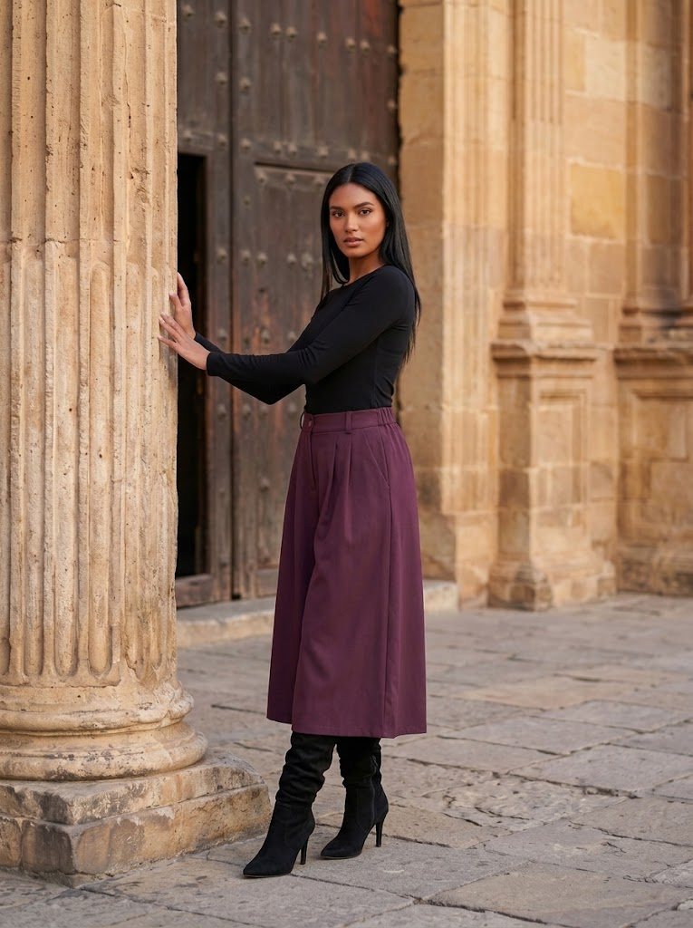 Culotte de pinzas ciruela
